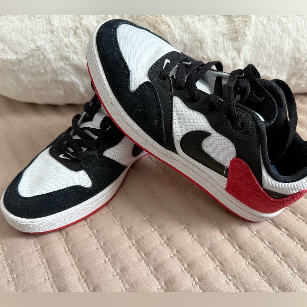 Nike Kids Black, White, and Red Sneakers